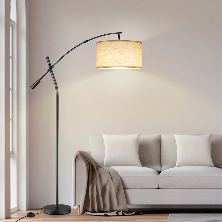 Lariza Black Arched/Arc Dimmable Floor Lamp with Remote Control