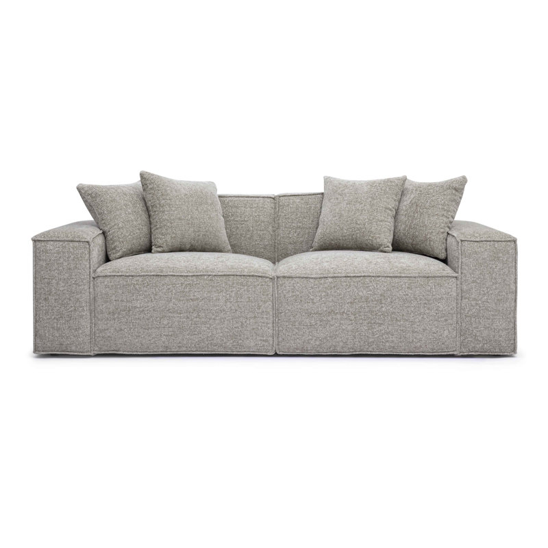 Cherylee Chenille Basketweave Modular Loveseat, Taupe