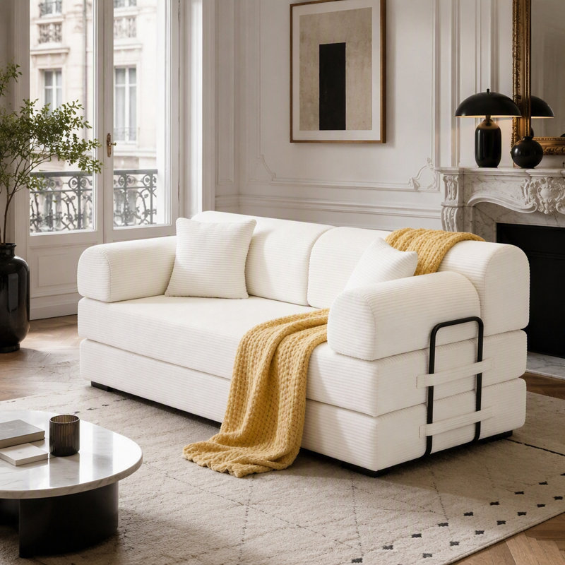 78.74'' Corduroy Sleeper Sofa