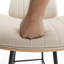 Walnut Bentwood & Faux Leather Swivel Bar Stool with Metal Legs and Footrest-1010602714