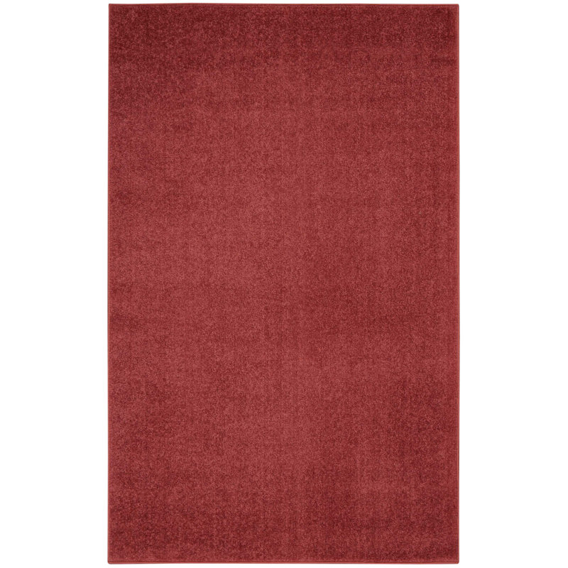 Tapis intérieur / extérieur rouge Mullican Sandy, Rectangulaire 3 pi x 5 pi