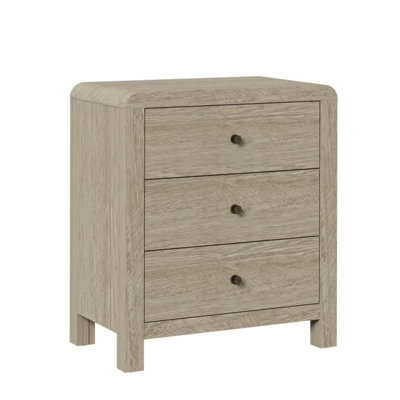 Width Natural Wood 3 Drawer Chest of Drawers
