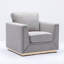 Chaise d'appoint grise avec coussin
