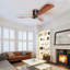 Ventilateur de plafond encastré 52 pouces DC 3 ventilateur de bois lame silencieuse moteur réversible télécommande intelligente sans lumière
