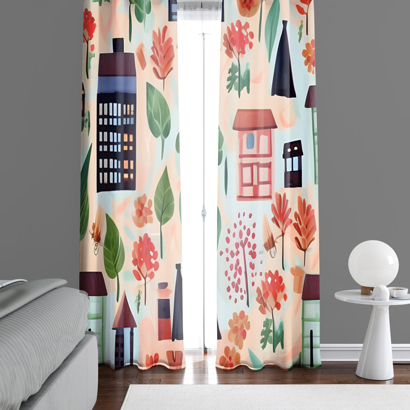 Paire de rideaux semi-transparents en polyester Dharmpal, L 20 po x L 52 po