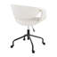 Chaise de travail noire et blanche en similicuir avec base en métal