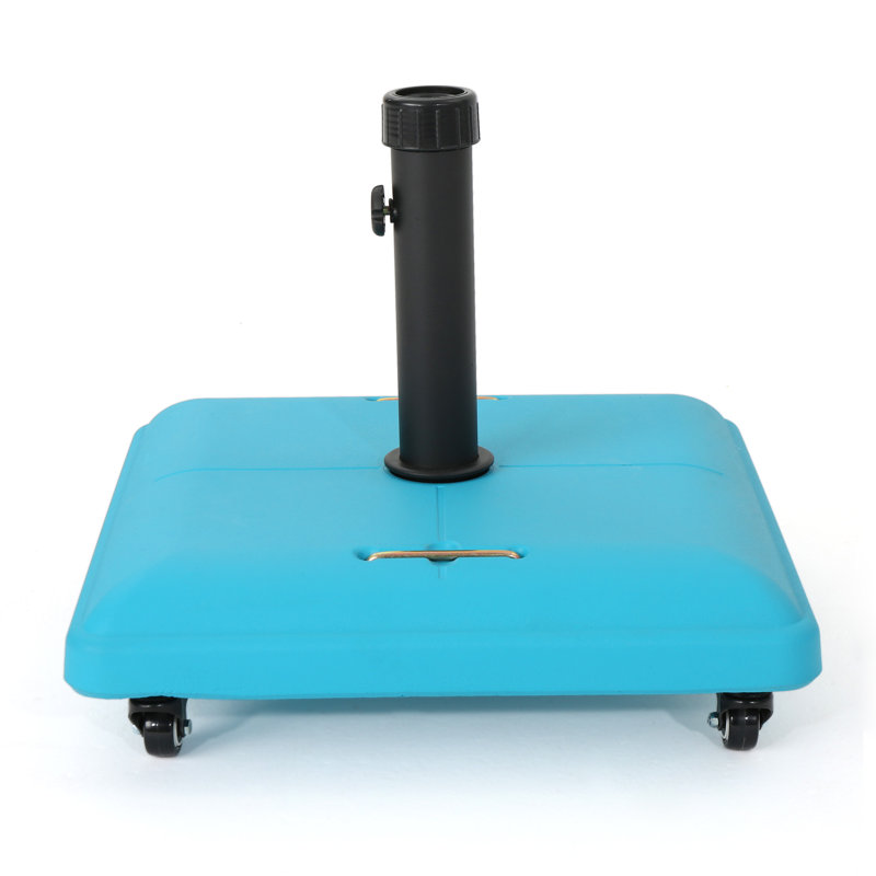  Base carrée pour parasol d'extérieur avec roulettes, support en béton robuste pour la stabilité, , Sarcelle