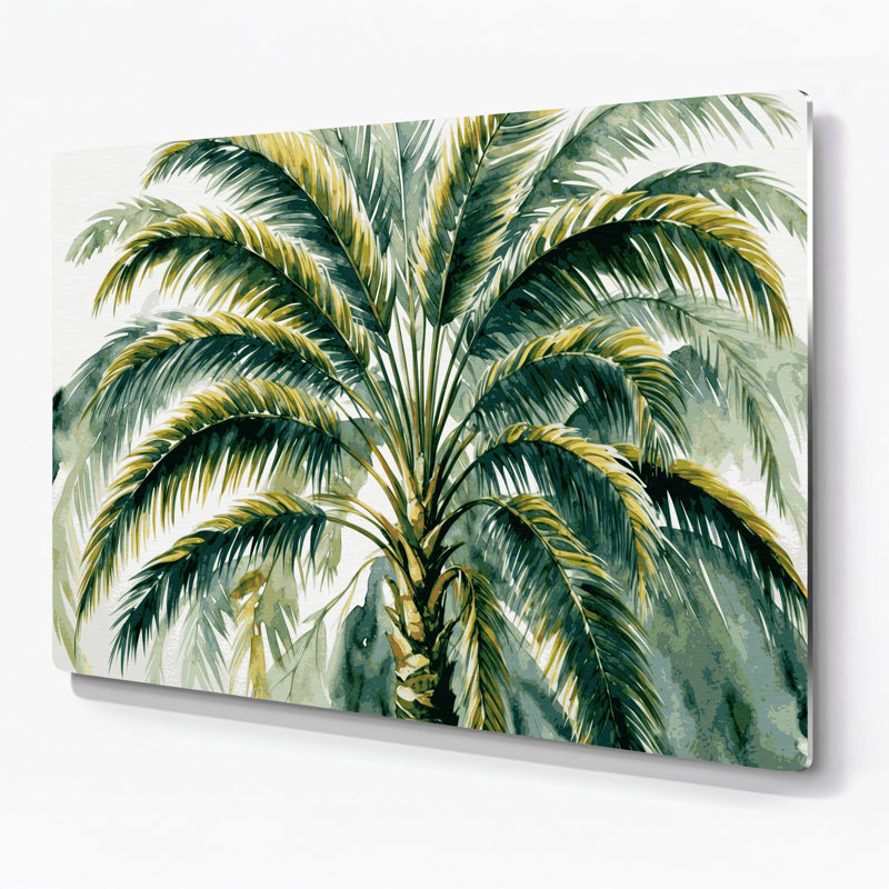 «Botanical Areca Palm», art mural en métal beige, H 132 po x l 168 po x P 0,05 po