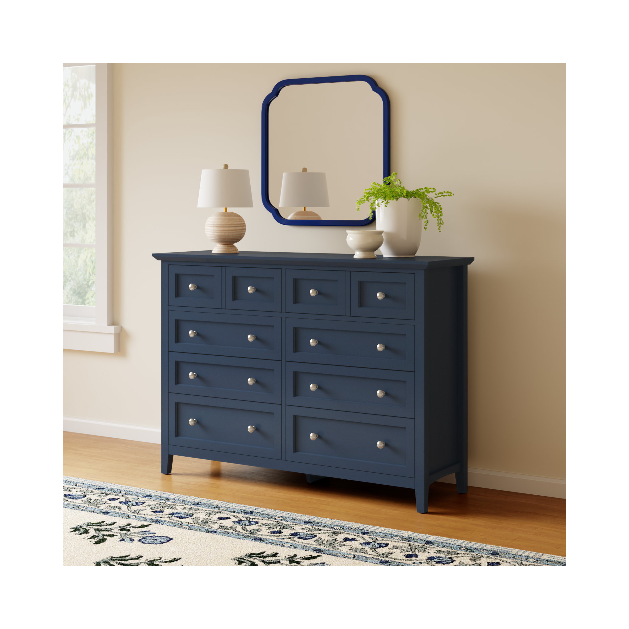 Renee 8 - Drawer Dresser, Blue