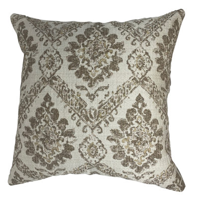 Damask Tan Down Blend Damask Square Pillow