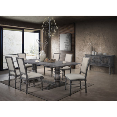 Leventis Weathered Finish 7Pcs Dining Room Set