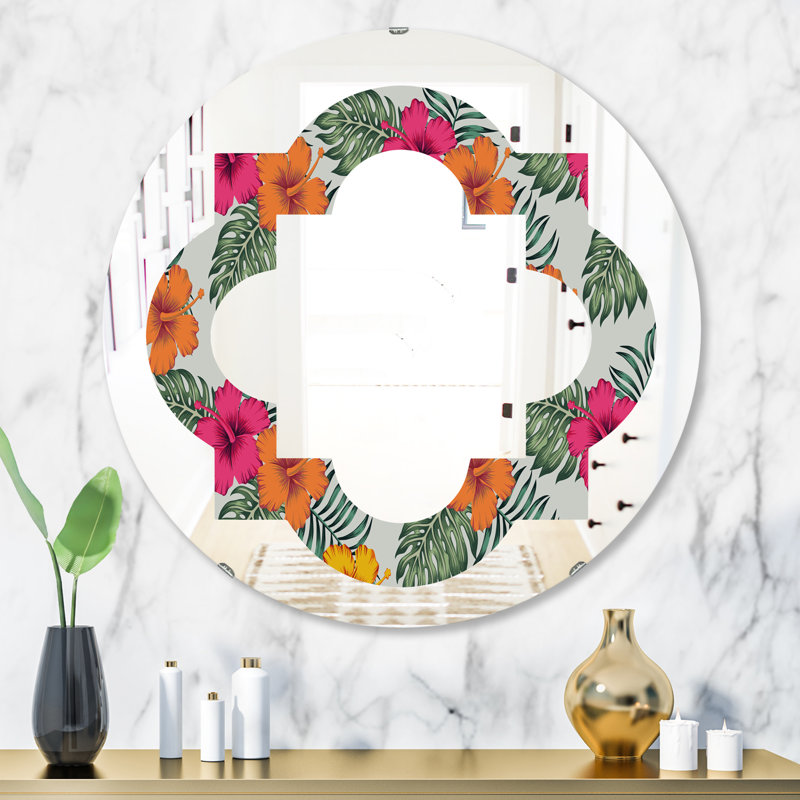 Miroir mural éclectique Quatrefoil, H 31,5 po x l po