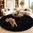 9x9 ft Black Round Rug for Bedroom Room Fluffy Circle Rug Furry Carpet Shaggy Circular Fuzzy Washable Non-Slip Large Area Rug Soft Indoor for Living Room Cute Aesthetic Home Decor-1164655106-1164655111
