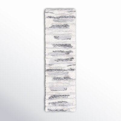 Odette Abstract Shag Gray/Ivory Area Rug