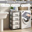 Organiseur de rangement compact en plastique avec 4 tiroirs et table d'appoint