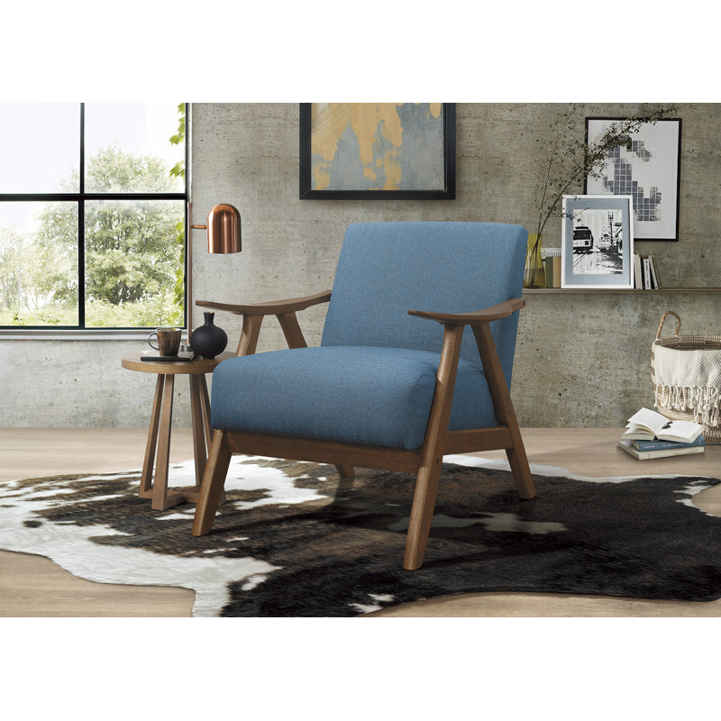Fauteuil Lyelah, Polyester à 100 % bleu foncé