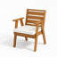 Ensemble de 2 chaises de salle à manger d'extérieur en bois massif durable avec coussins moelleux