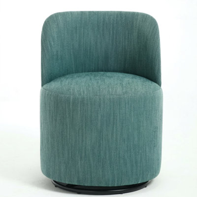 Upholstered Barrel Swivel Chair for Kitchen, Dining Room, and Bedroom Accent Seating with 360-Degree Rotation and Modern Design