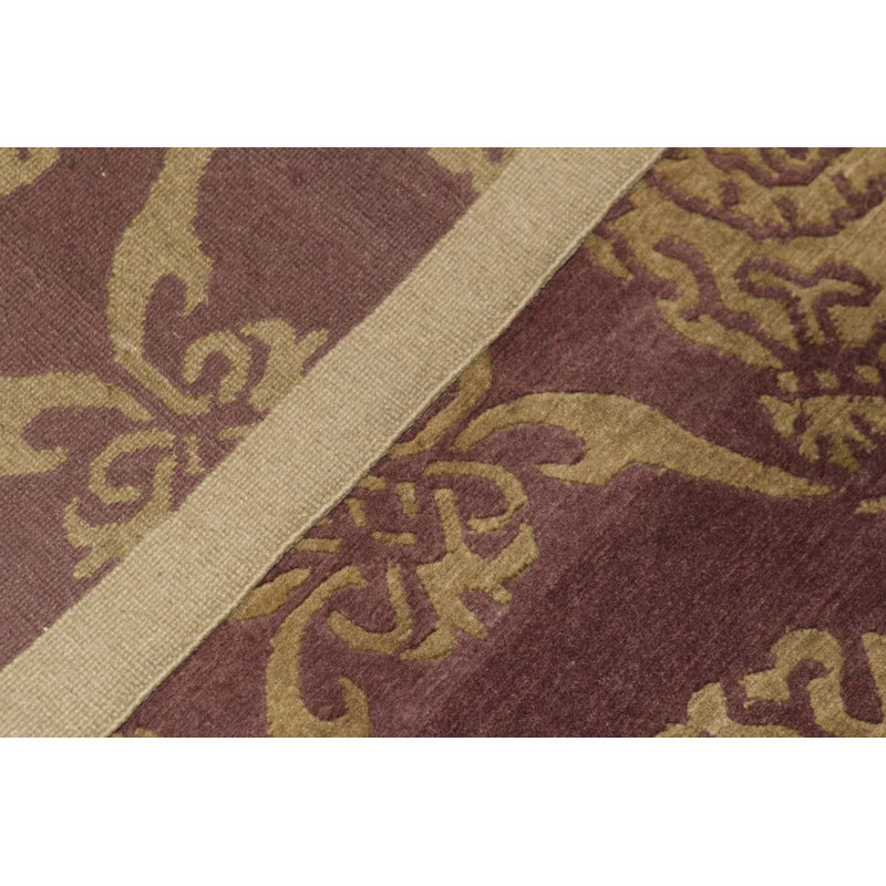 Hand-Knotted High-Quality Rust and Yellow Area Rug
