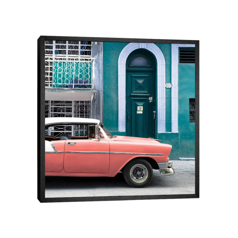 Classic Car In Havana by Philippe Hugonnard - Print on Canvas, 66.04 cm H x 66.04 cm W, Black Framed