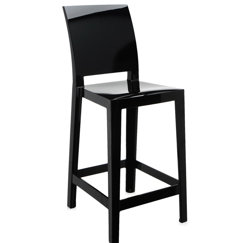 One More Outdoor Bar Stool, Counter, Glossy Black