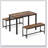 Dining Table Set, Bar Table with 2 Dining Benches, Kitchen Table Counter with Chairs