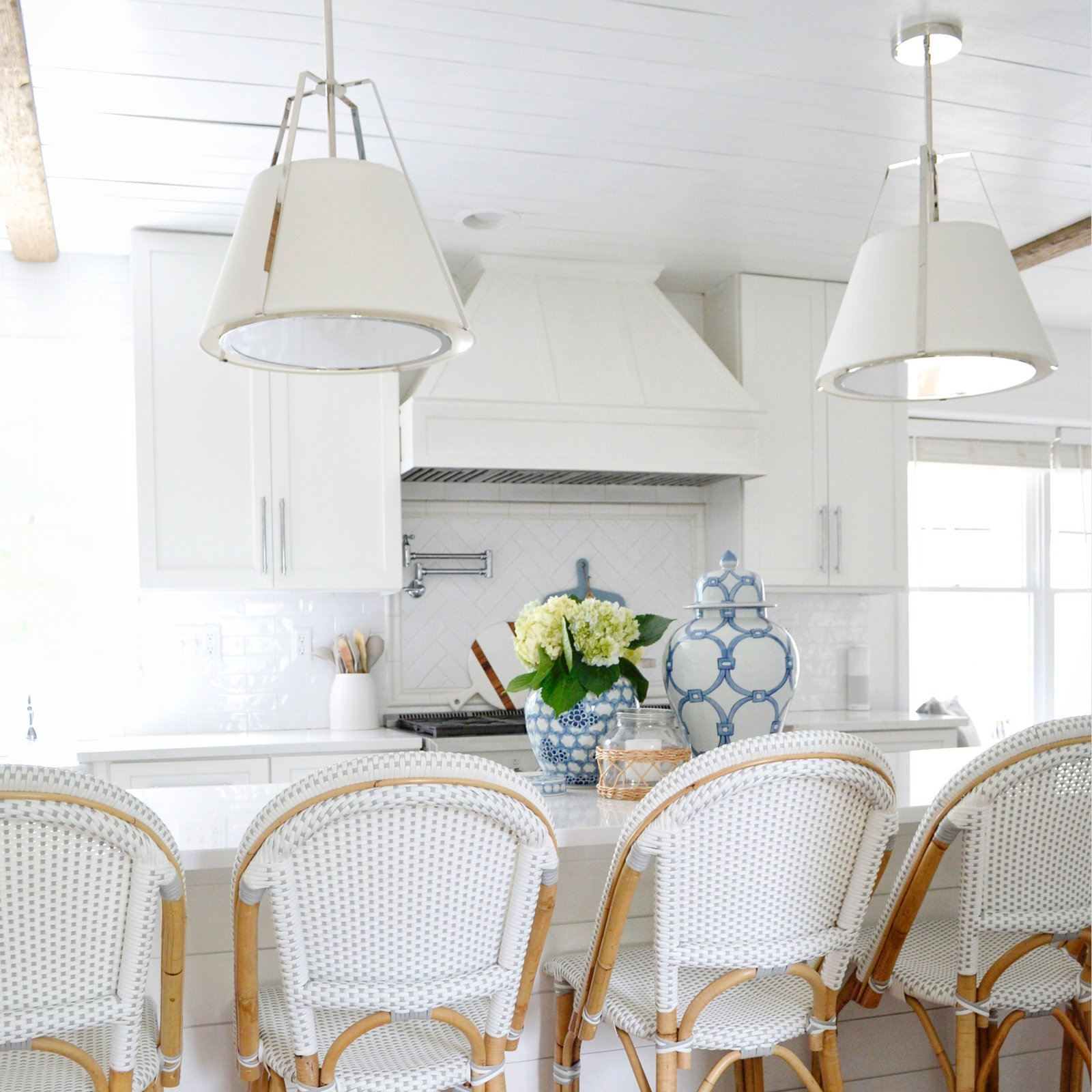 Altman 3 Light Silk Dimmable Pendant, Polished Nickel