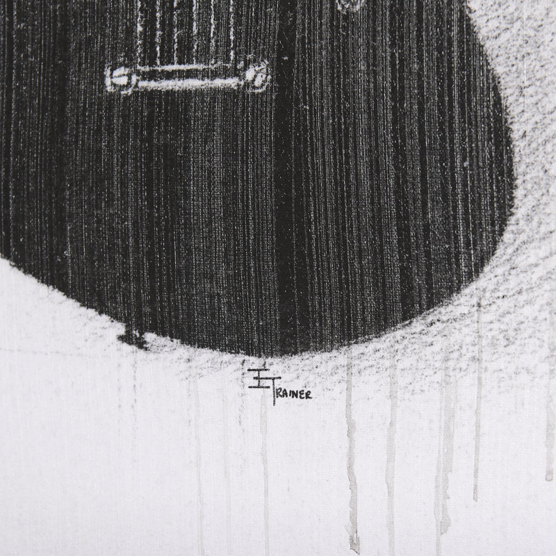 Guitare II avec toile texturée embellie à la main, H 72 po x l 32 po x P 1,5 po