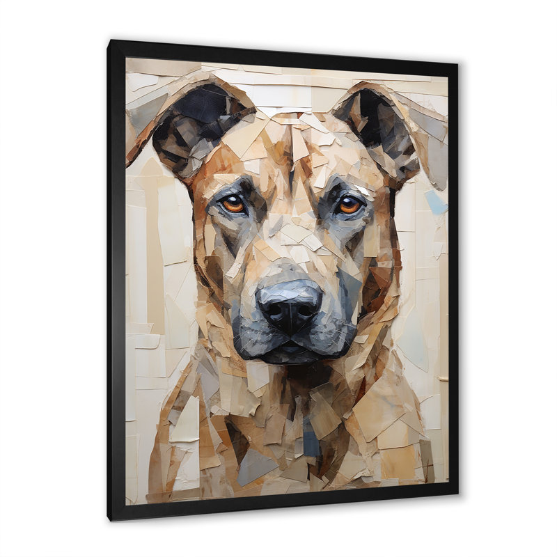 " Belgian Malinois Handsome Portrait ", 44" H x 34" W x 1.5" D, Black Single Picture Framed