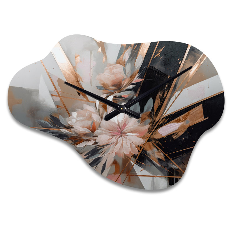 Horloge murale en métal Rose Gold, Grand