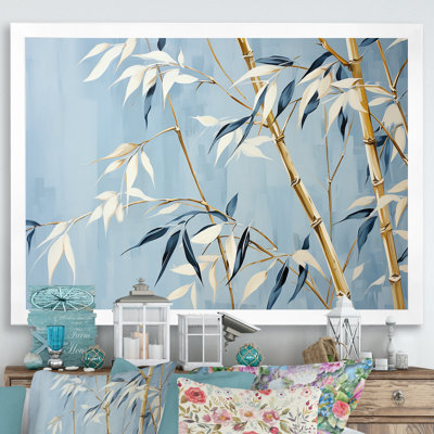 Blue And Gold Zen Moment Bamboo IV - Bamboo Canvas Prints_106595