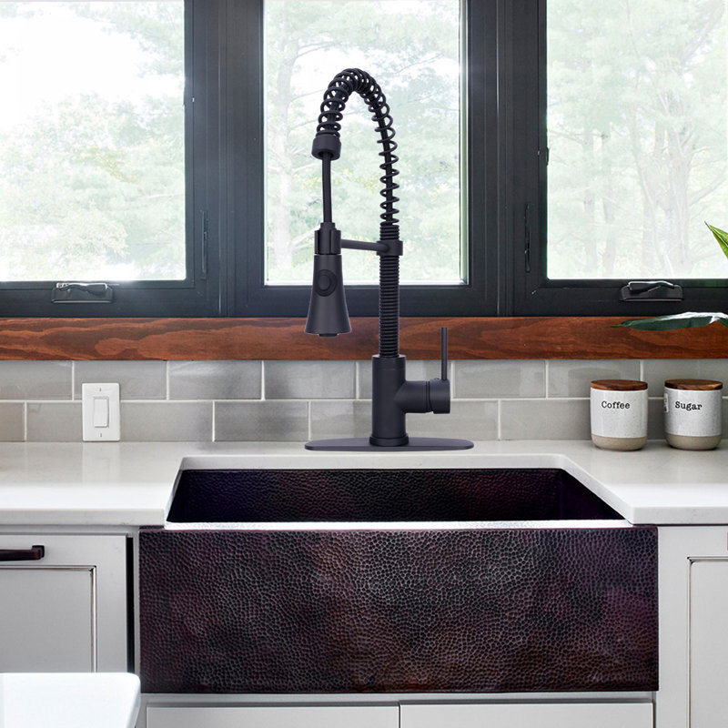 Akicon Pull Down Kitchen Faucet, Matte Black