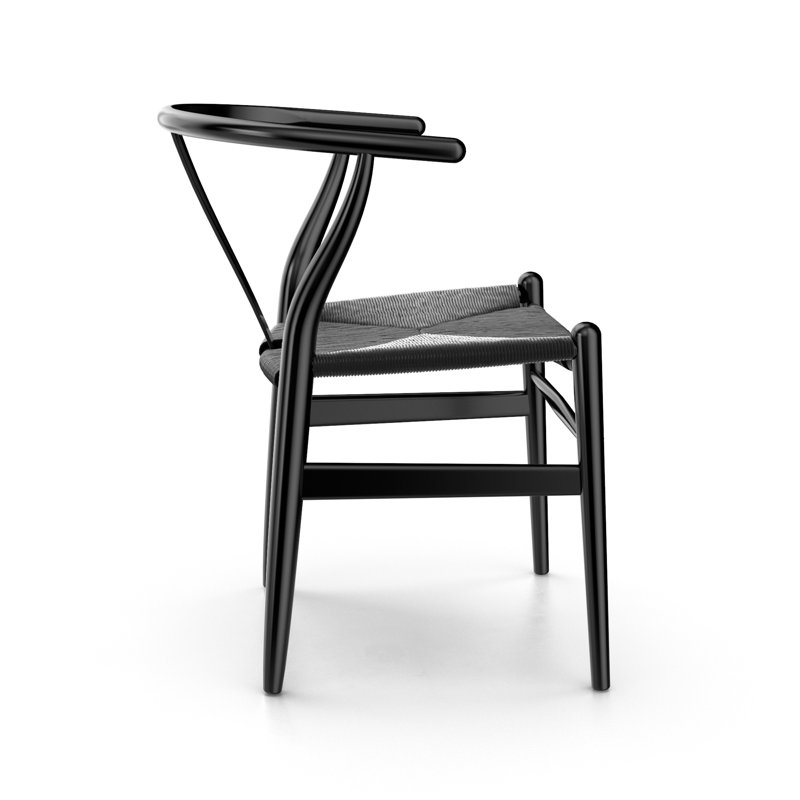 Chaise d'appoint en bois massif de couleur noire Budapest