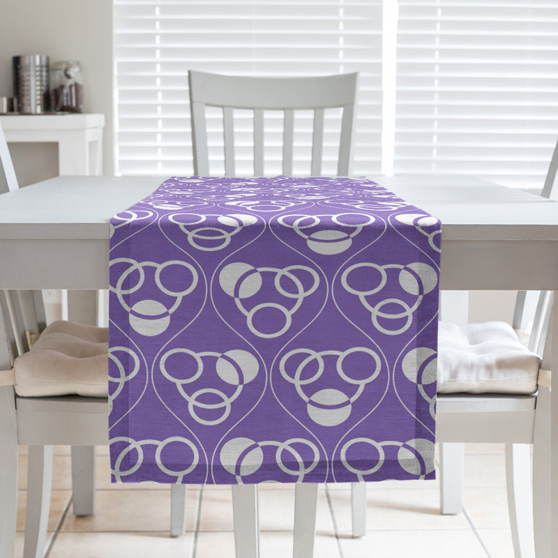 Chemin de table Classic, 16 po x 72 po, Mauve clair / blanc