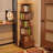 5 Tier Rotating Bookshelf, 360° Display Round Spinning Bookshelf With Wheels-51728204-51728199