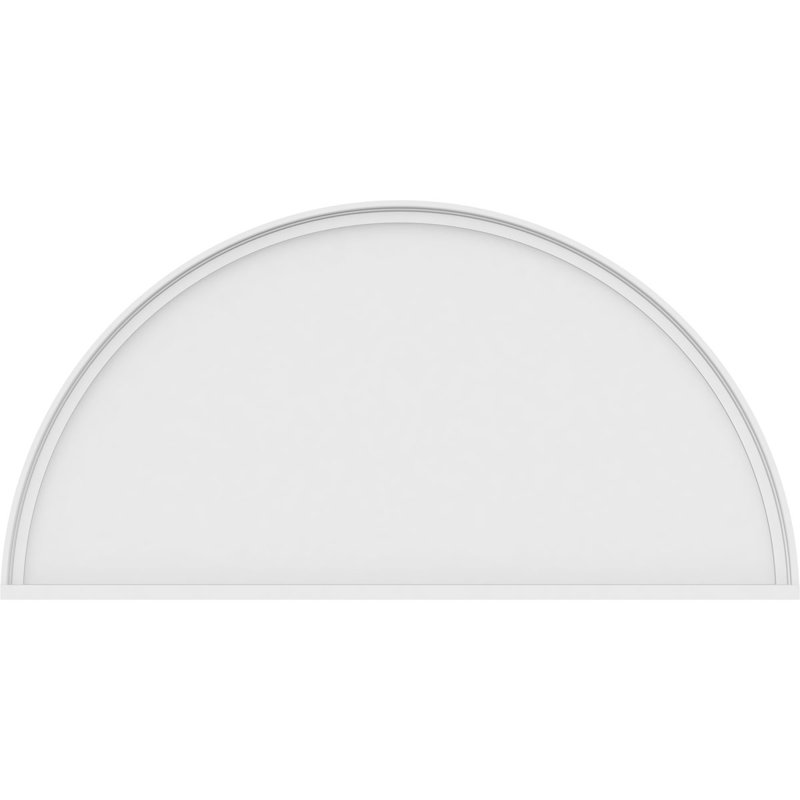 Semi-Circle with Smooth Architectural Grade PVC Pediment, H 27 po x l 54 po x P 2 po