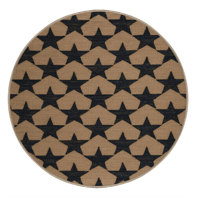 Tapis brun lavable à la machine, Rond 6 pi