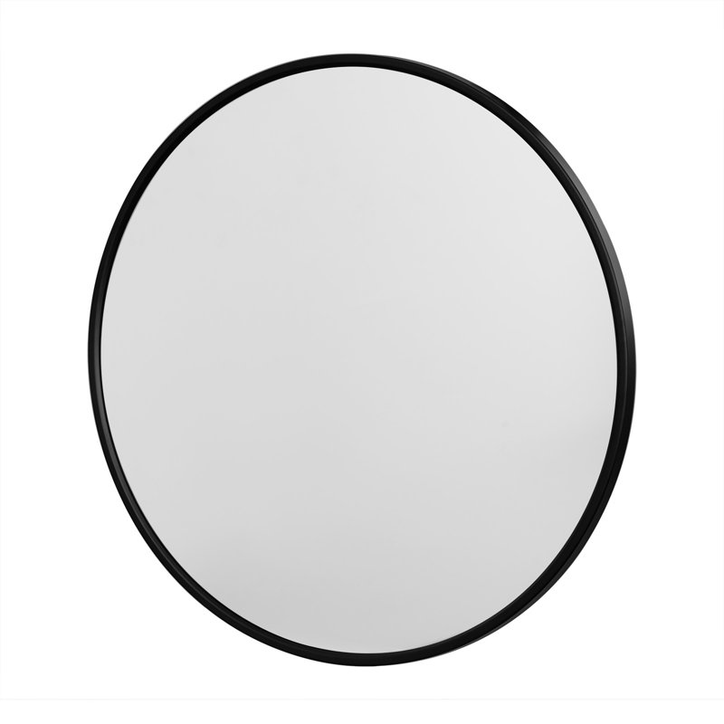 Round Wall Mirror, 71Cm Bathroom Mirror Wall Mounted High Definition, Golden Metal Frame, Mdf Back Panel, For Living Room Bedroom Hallway