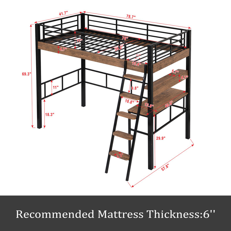 Lit mezzanine pour enfants Dorielle, Simple