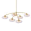 Lustre linéaire moderne 6 lumières, cadre en or brossé 32,7 po avec abat-jour en verre au lait plissé pour îlot de cuisine de salle à manger
