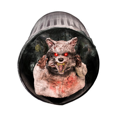 Haunted Hill Farm 2-ft Zombie Raccoon Halloween Animatronic with Motion and Red LED Eyes