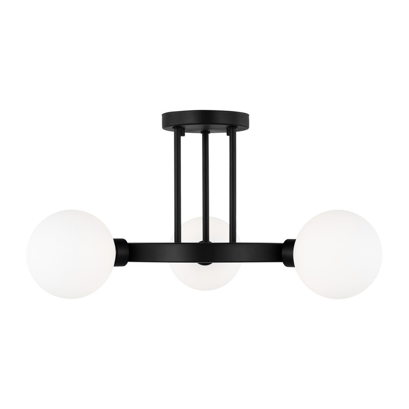 Plafonnier semi-encastré 3 lumières 21 po Eveliina, Nuit noire