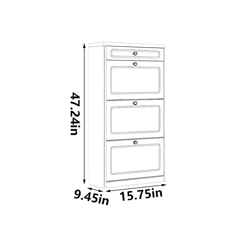 Fashionable home storage shoe cabinet, 47.24" H x 15.75" W x 9.45" D