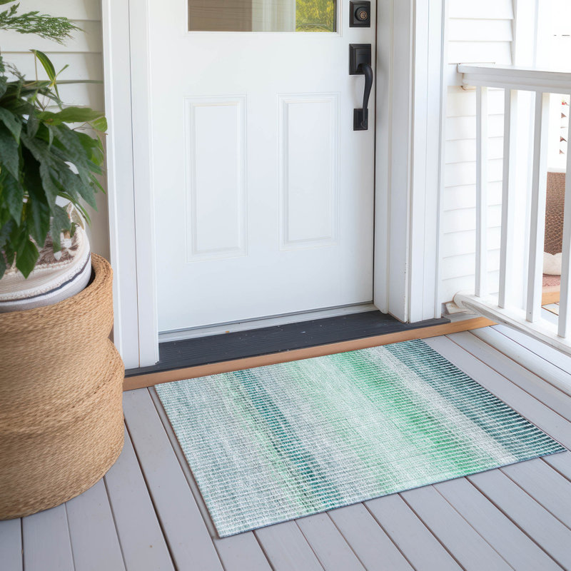 Machine Washable Indoor/Outdoor Jouett ACN2313 Stripes Rug, Rectangle 1'8" x 2'6"