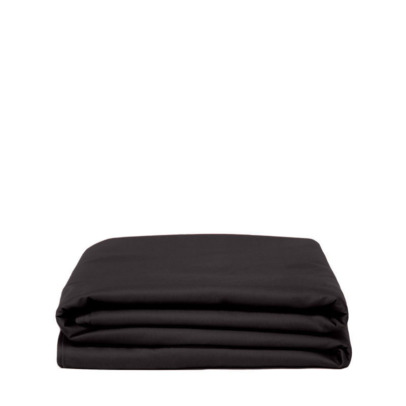 Cotton Percale Duvet Cover, Queen Duvet Cover, Black