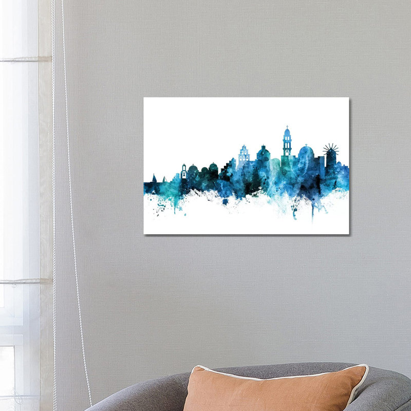 Santorini Skyline by Michael Tompsett - Wrapped Canvas Gallery-Wrapped Canvas Giclée, 66.04 cm H x 45.72 cm W x 3.175 cm D