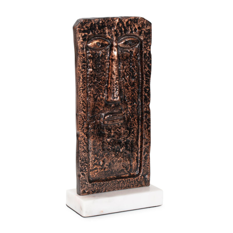 Wabbaseka Sculpture in Aluminum with Marble Base- Short