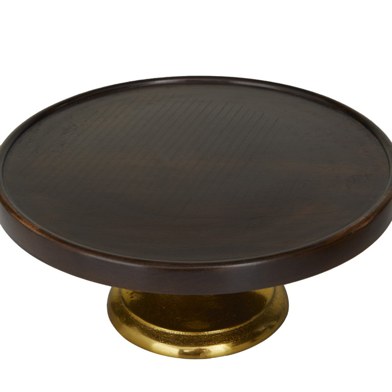Burrowes 3 Piece Cake Stand Set, Dark Brown/Gold