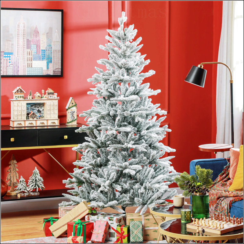 Arbre de Noël artificiel enneigé avec neige, H 6 pi