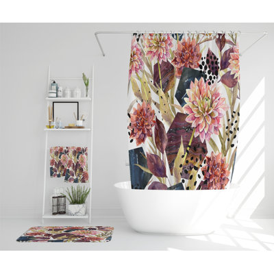 Necol Polyester Shower Curtain Set